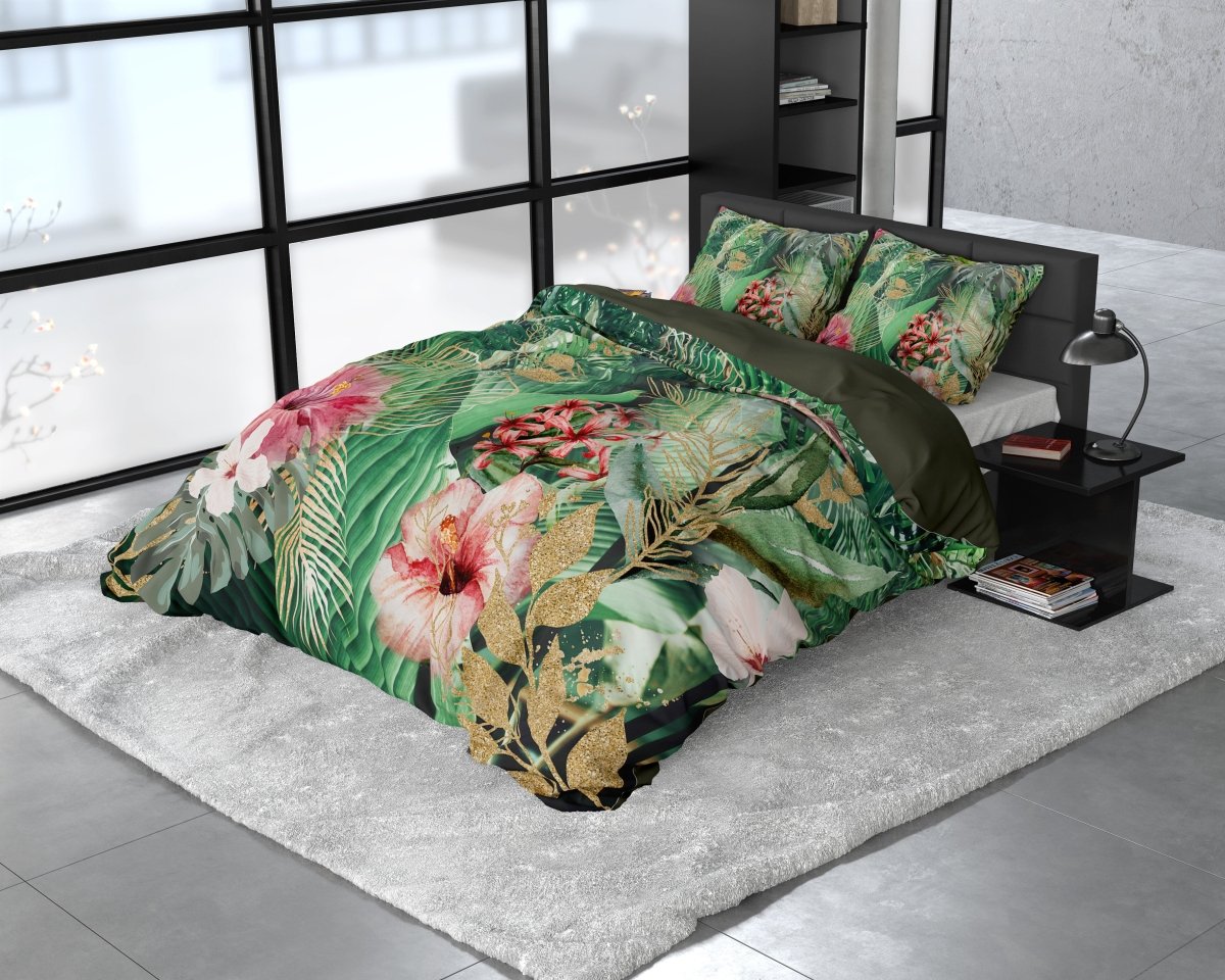100% Cotton Sateen Duvet Cover Set Mentha | Multicolour | Single - 140cm (W) x 220cm (L) - The Bedding & Blankets Store