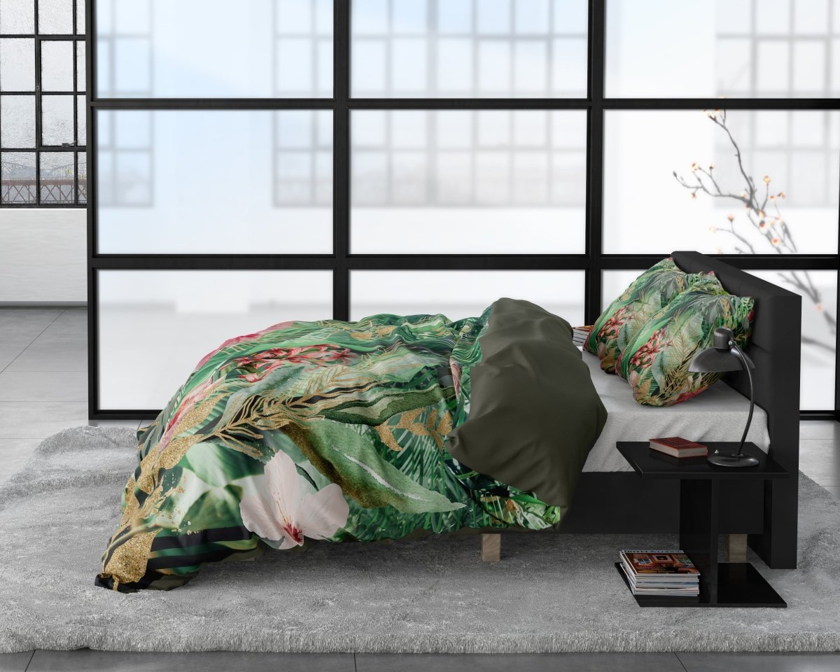 100% Cotton Sateen Duvet Cover Set Mentha | Multicolour | Single - 140cm (W) x 220cm (L) - The Bedding & Blankets Store
