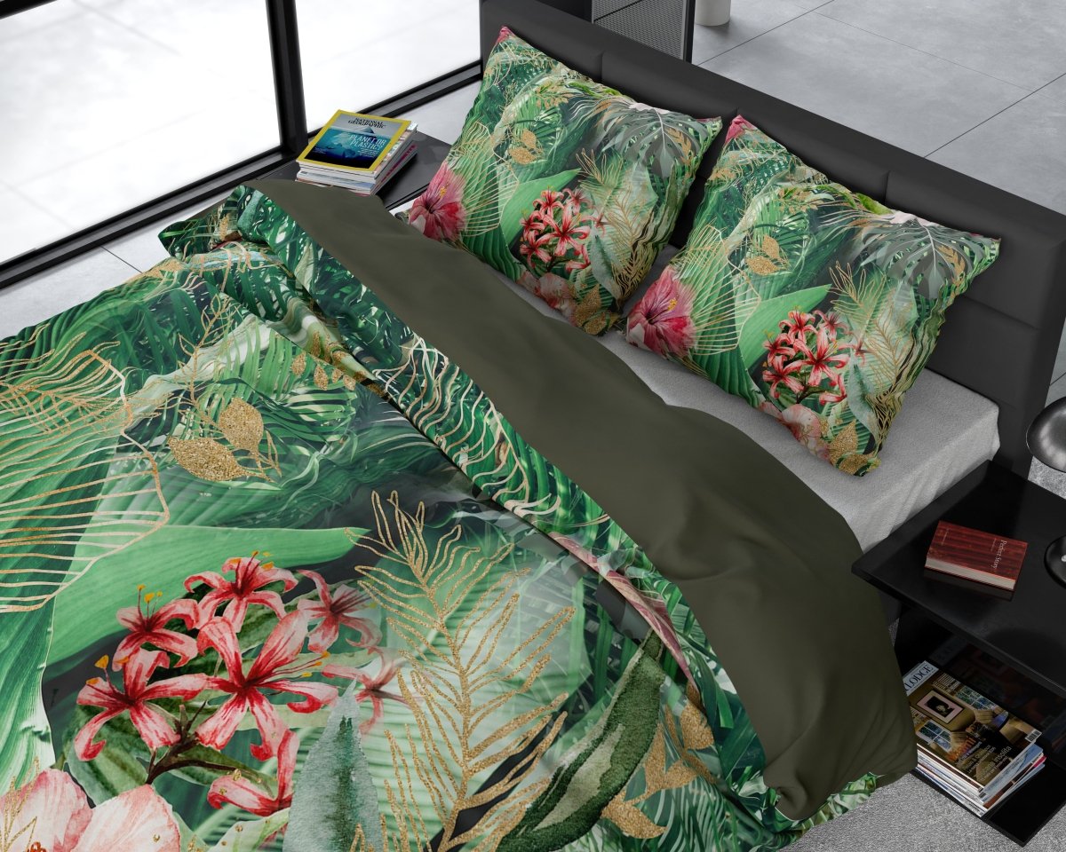 100% Cotton Sateen Duvet Cover Set Mentha | Multicolour | Single - 140cm (W) x 220cm (L) - The Bedding & Blankets Store