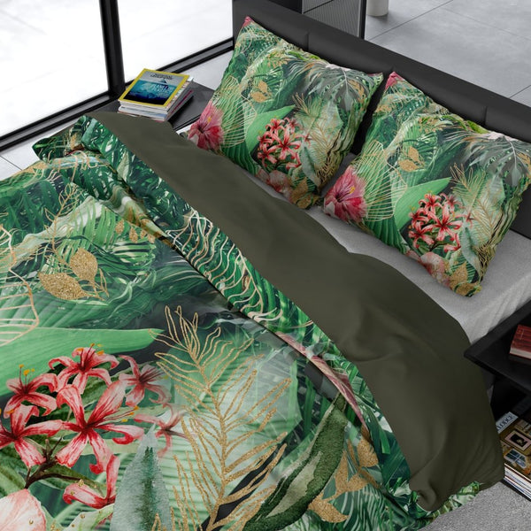 100% Cotton Sateen Duvet Cover Set Mentha | Multicolour | Single - 140cm (W) x 220cm (L) - The Bedding & Blankets Store