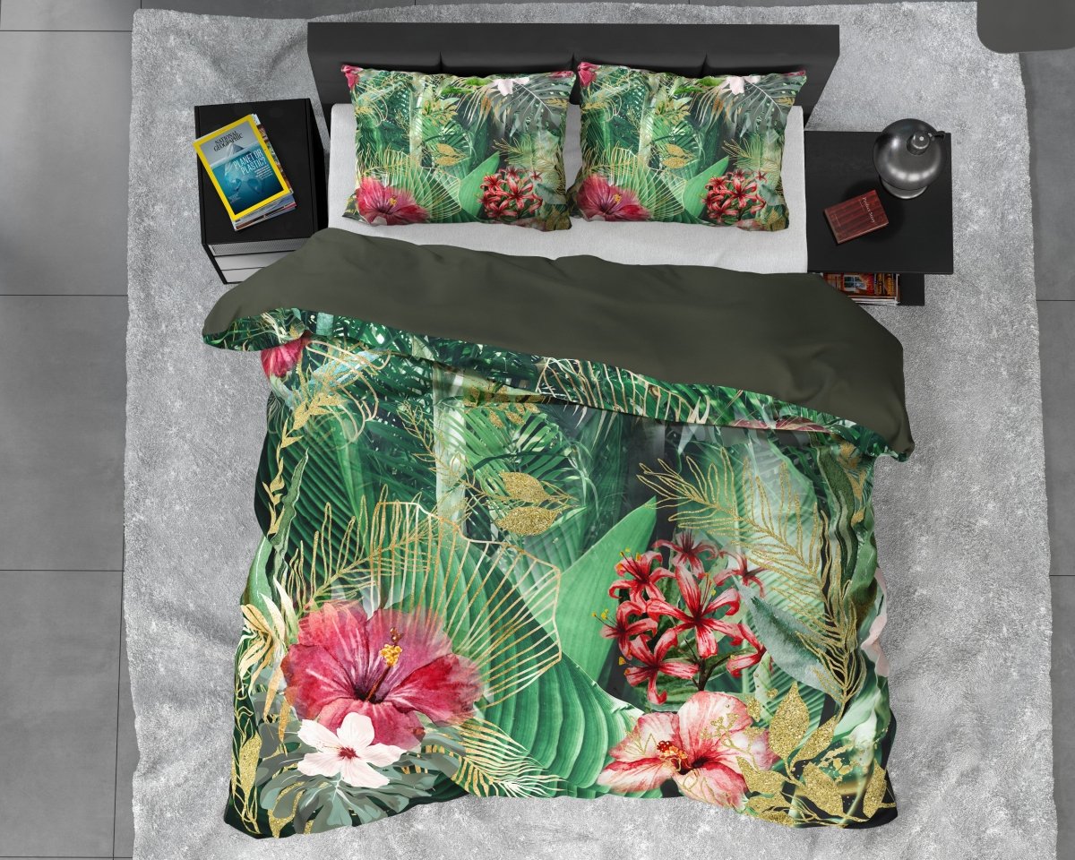 100% Cotton Sateen Duvet Cover Set Mentha | Multicolour | Single - 140cm (W) x 220cm (L) - The Bedding & Blankets Store