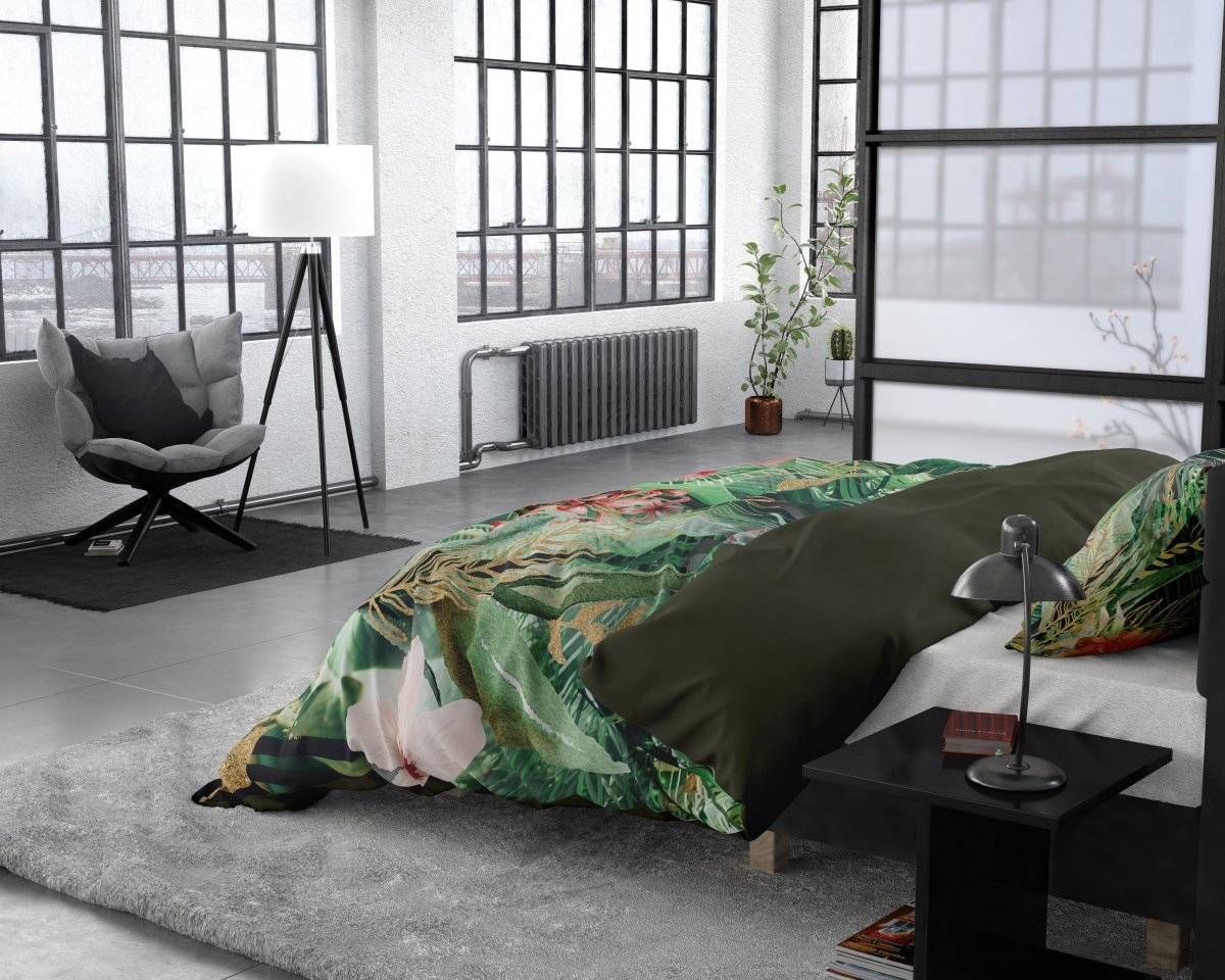 100% Cotton Sateen Duvet Cover Set Mentha | Multicolour | Single - 140cm (W) x 220cm (L) - The Bedding & Blankets Store