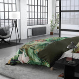 100% Cotton Sateen Duvet Cover Set Mentha | Multicolour | Single - 140cm (W) x 220cm (L) - The Bedding & Blankets Store