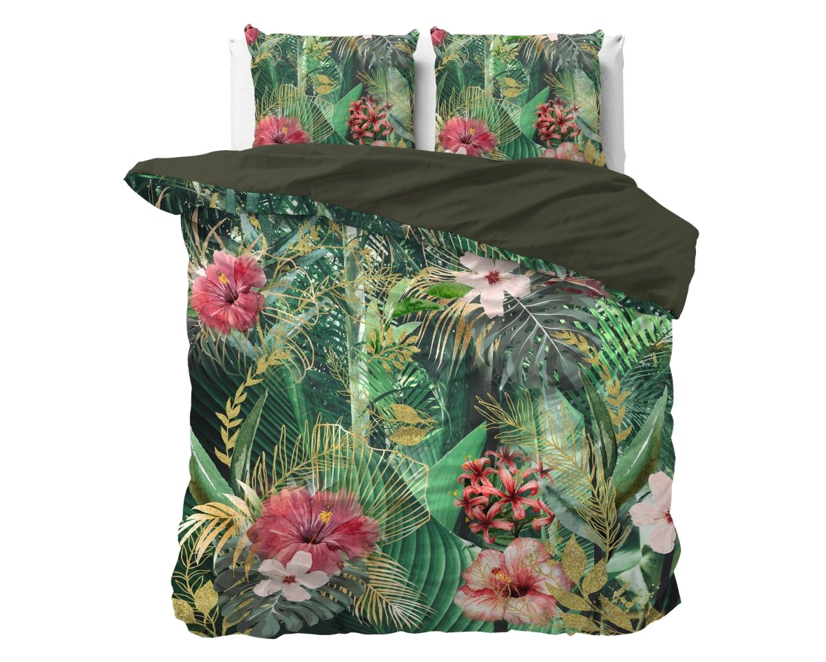100% Cotton Sateen Duvet Cover Set Mentha | Multicolour | Single - 140cm (W) x 220cm (L) - The Bedding & Blankets Store