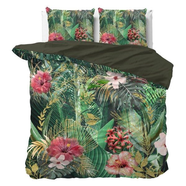 100% Cotton Sateen Duvet Cover Set Mentha | Multicolour | Single - 140cm (W) x 220cm (L) - The Bedding & Blankets Store