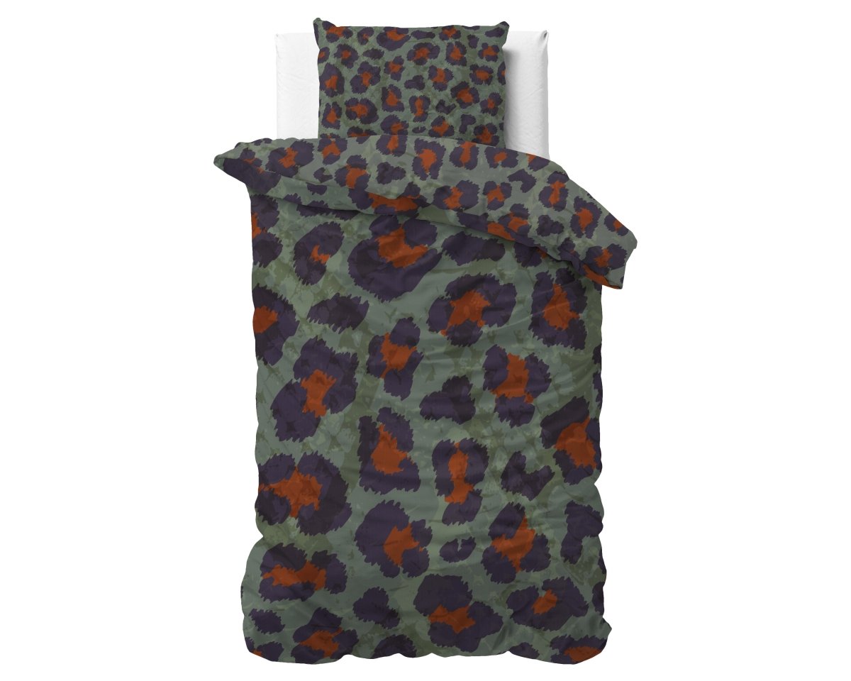 100% Cotton Sateen Duvet Cover Set Mia | Green | Single - 140cm (W) x 220cm (L) - The Bedding & Blankets Store