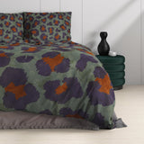 100% Cotton Sateen Duvet Cover Set Mia | Green | Single - 140cm (W) x 220cm (L) - The Bedding & Blankets Store