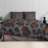 100% Cotton Sateen Duvet Cover Set Mia | Green | Single - 140cm (W) x 220cm (L) - The Bedding & Blankets Store