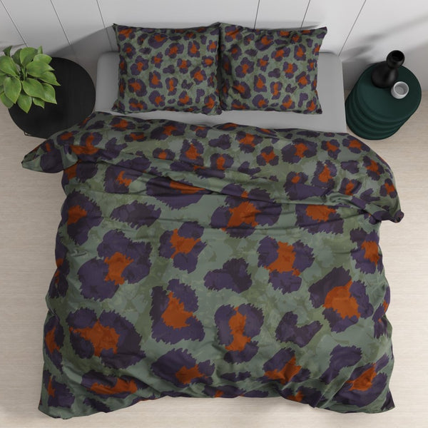 100% Cotton Sateen Duvet Cover Set Mia | Green | Single - 140cm (W) x 220cm (L) - The Bedding & Blankets Store