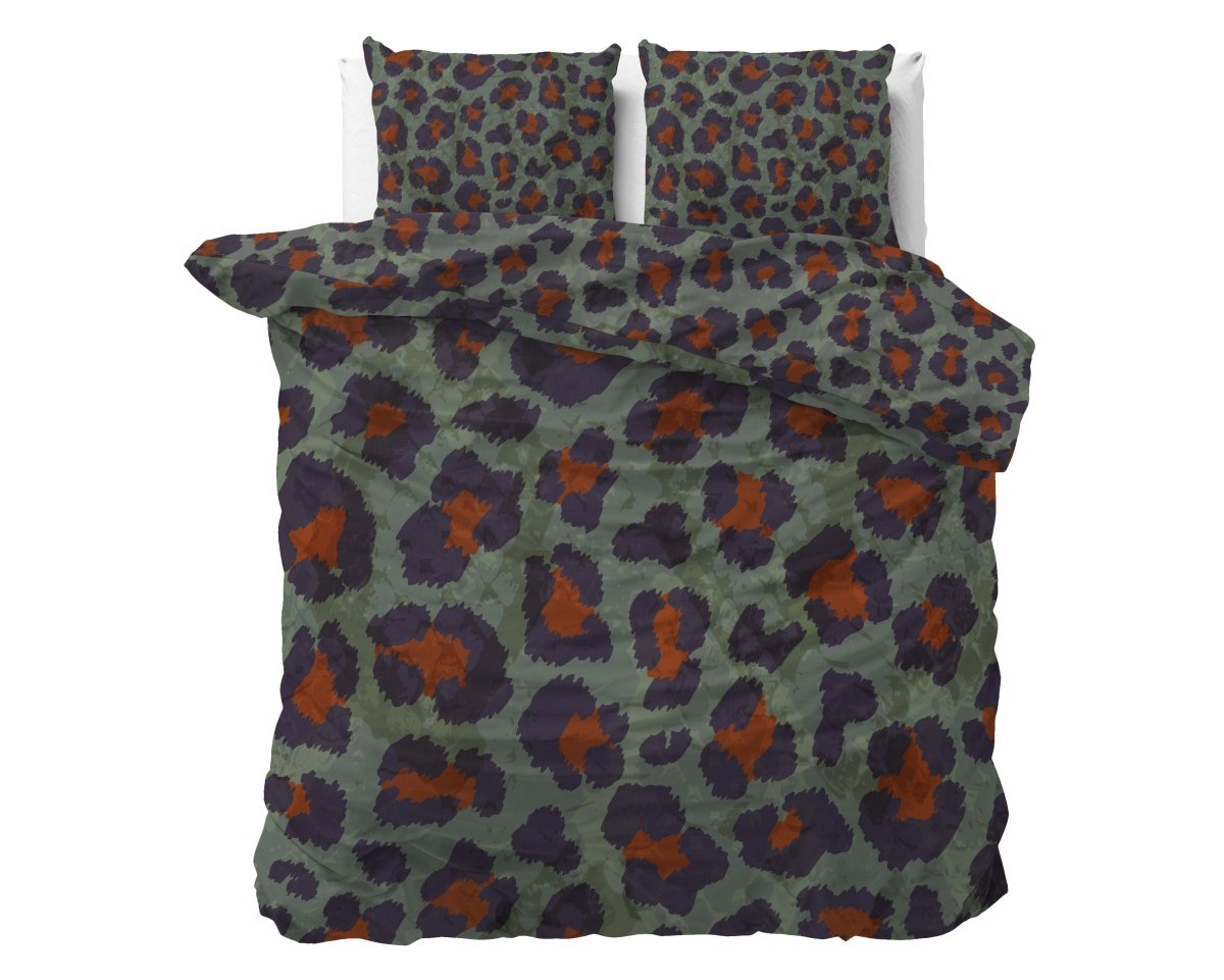 100% Cotton Sateen Duvet Cover Set Mia | Green | Single - 140cm (W) x 220cm (L) - The Bedding & Blankets Store