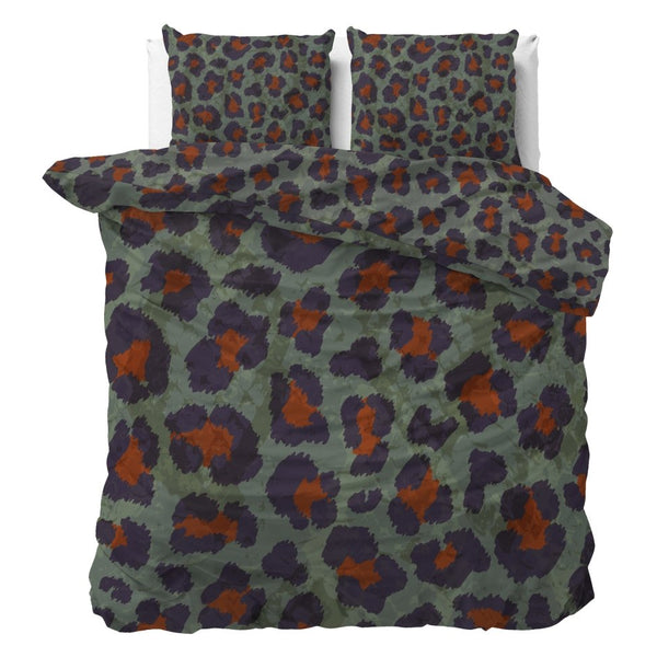 100% Cotton Sateen Duvet Cover Set Mia | Green | Single - 140cm (W) x 220cm (L) - The Bedding & Blankets Store