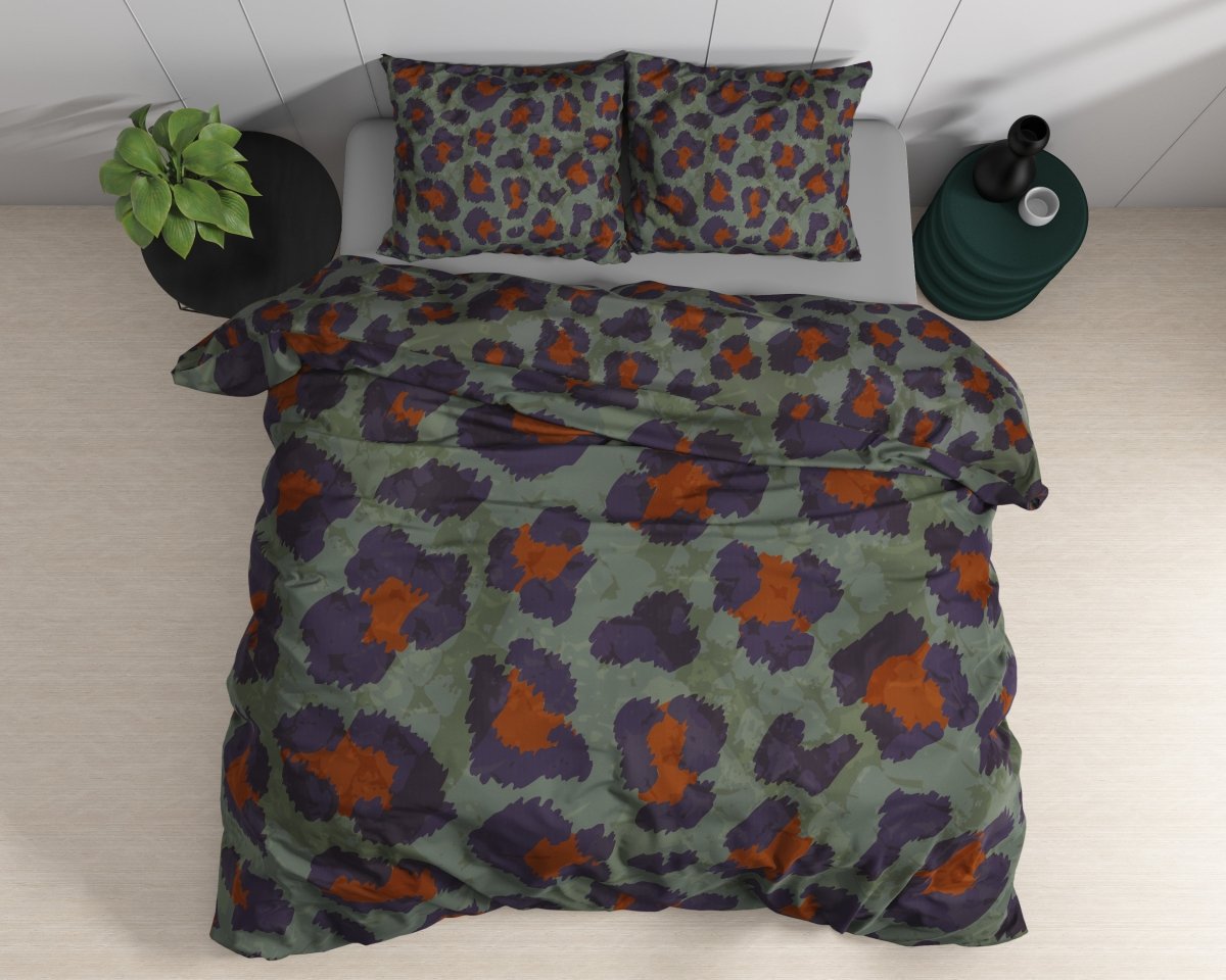 100% Cotton Sateen Duvet Cover Set Mia | Green | Single - 140cm (W) x 220cm (L) - The Bedding & Blankets Store