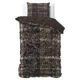 100% Cotton Sateen Duvet Cover Set Milena | Brown | Single - 140cm (W) x 220cm (L) - The Bedding & Blankets Store