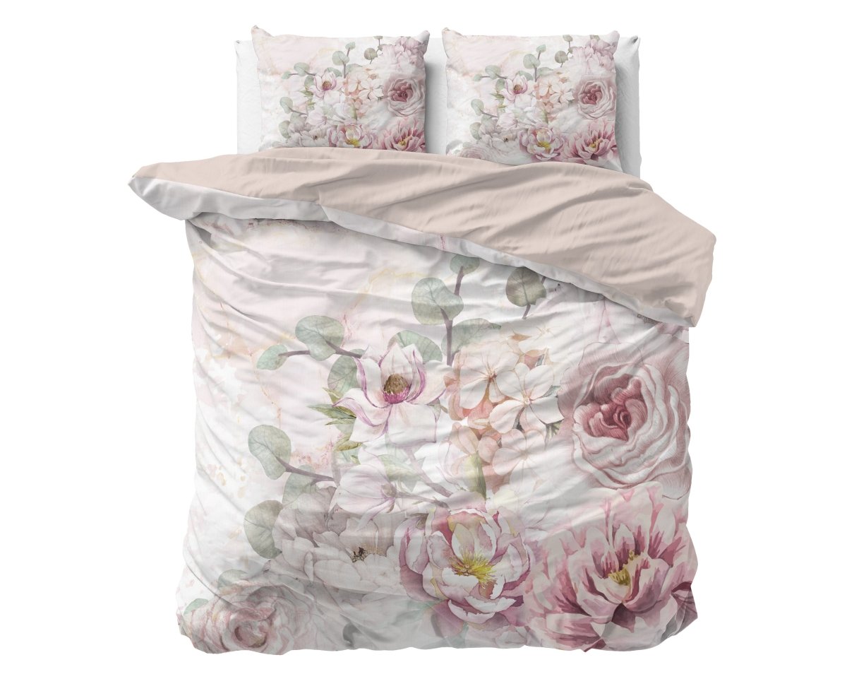 100% Cotton Sateen Duvet Cover Set Minzy | Pink | Single - 140cm (W) x 220cm (L) - The Bedding & Blankets Store