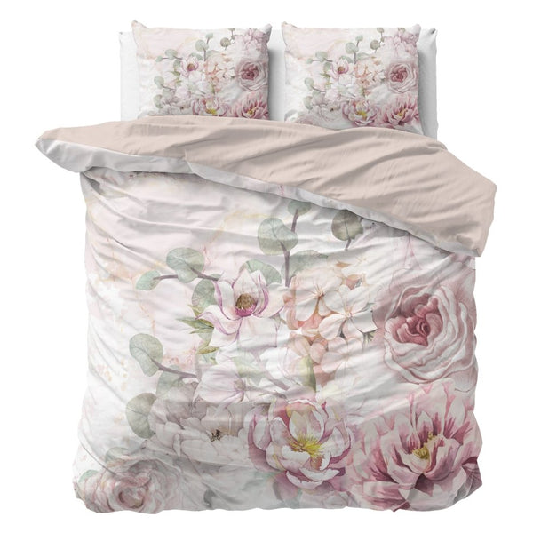100% Cotton Sateen Duvet Cover Set Minzy | Pink | Single - 140cm (W) x 220cm (L) - The Bedding & Blankets Store