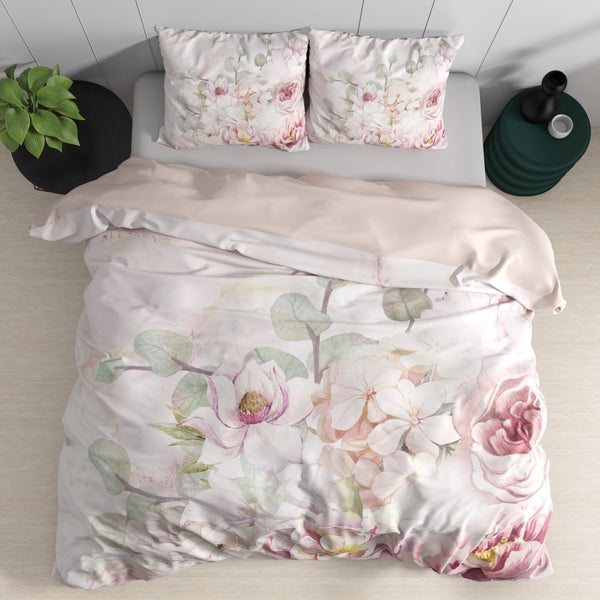 100% Cotton Sateen Duvet Cover Set Minzy | Pink | Single - 140cm (W) x 220cm (L) - The Bedding & Blankets Store