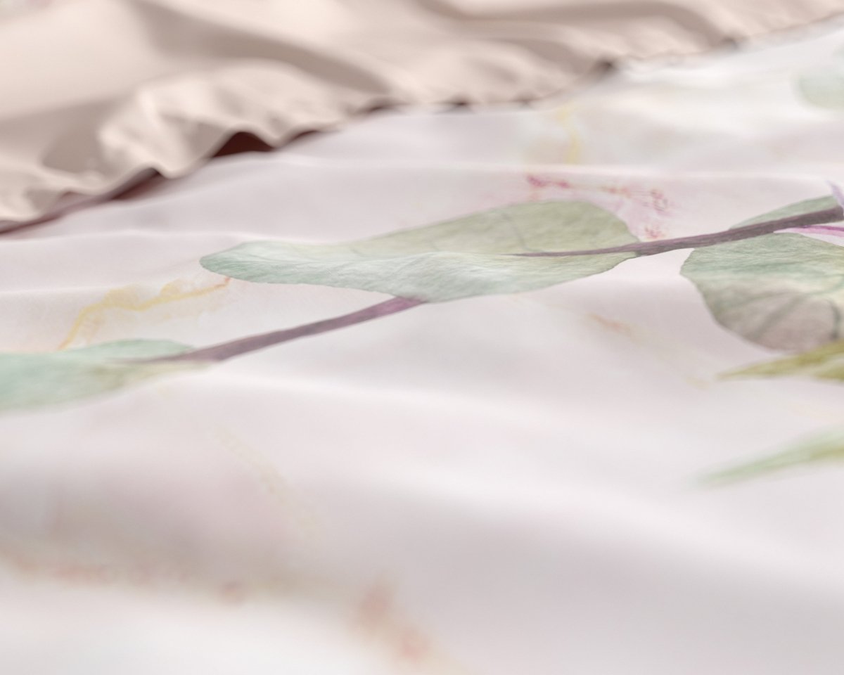 100% Cotton Sateen Duvet Cover Set Minzy | Pink | Single - 140cm (W) x 220cm (L) - The Bedding & Blankets Store