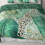 100% Cotton Sateen Duvet Cover Set Morena | Green | Single - 140cm (W) x 220cm (L) - The Bedding & Blankets Store