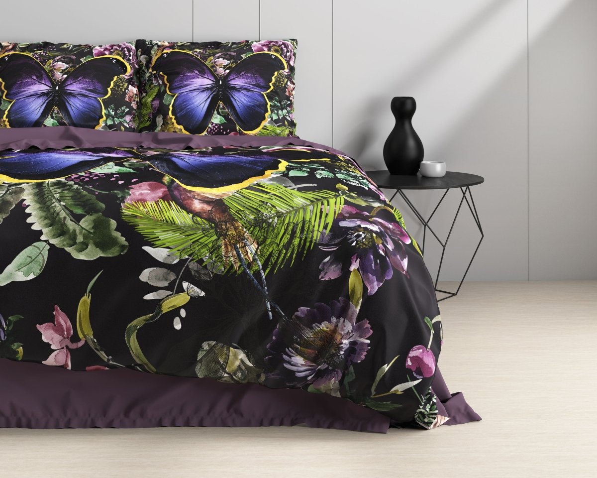 100% Cotton Sateen Duvet Cover Set Mosani | Teal | Single - 140cm (W) x 220cm (L) - The Bedding & Blankets Store
