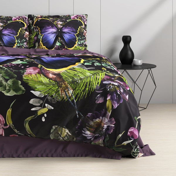100% Cotton Sateen Duvet Cover Set Mosani | Teal | Single - 140cm (W) x 220cm (L) - The Bedding & Blankets Store
