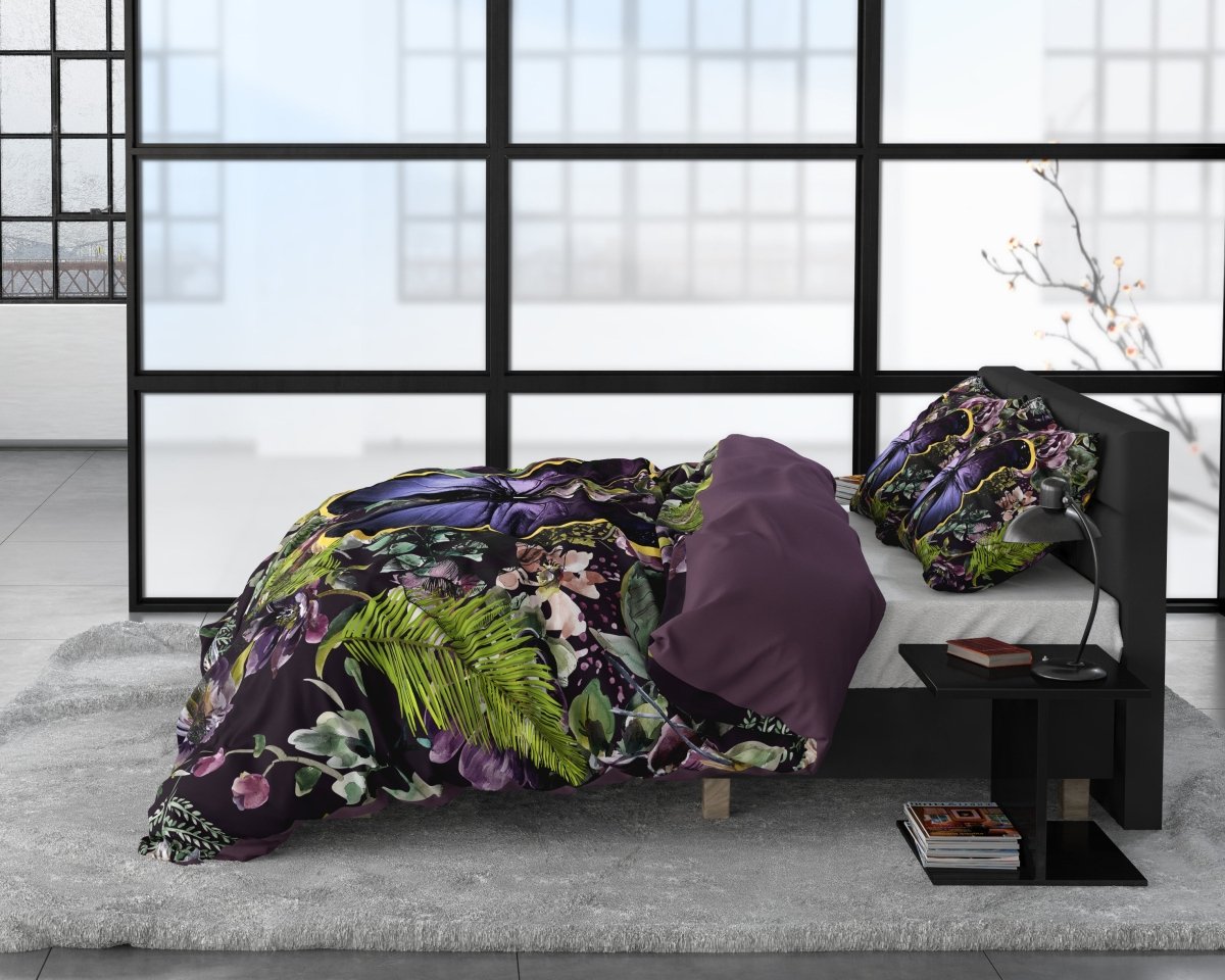 100% Cotton Sateen Duvet Cover Set Mosani | Teal | Single - 140cm (W) x 220cm (L) - The Bedding & Blankets Store