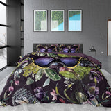 100% Cotton Sateen Duvet Cover Set Mosani | Teal | Single - 140cm (W) x 220cm (L) - The Bedding & Blankets Store