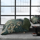 100% Cotton Sateen Duvet Cover Set Nairobi | Green | Single - 140cm (W) x 220cm (L) - The Bedding & Blankets Store