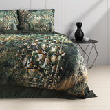 100% Cotton Sateen Duvet Cover Set Nairobi | Green | Single - 140cm (W) x 220cm (L) - The Bedding & Blankets Store