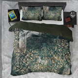 100% Cotton Sateen Duvet Cover Set Nairobi | Green | Single - 140cm (W) x 220cm (L) - The Bedding & Blankets Store