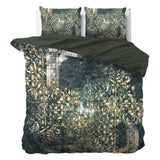100% Cotton Sateen Duvet Cover Set Nairobi | Green | Single - 140cm (W) x 220cm (L) - The Bedding & Blankets Store