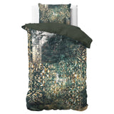 100% Cotton Sateen Duvet Cover Set Nairobi | Green | Single - 140cm (W) x 220cm (L) - The Bedding & Blankets Store