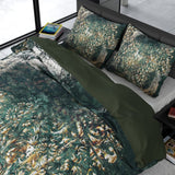 100% Cotton Sateen Duvet Cover Set Nairobi | Green | Single - 140cm (W) x 220cm (L) - The Bedding & Blankets Store