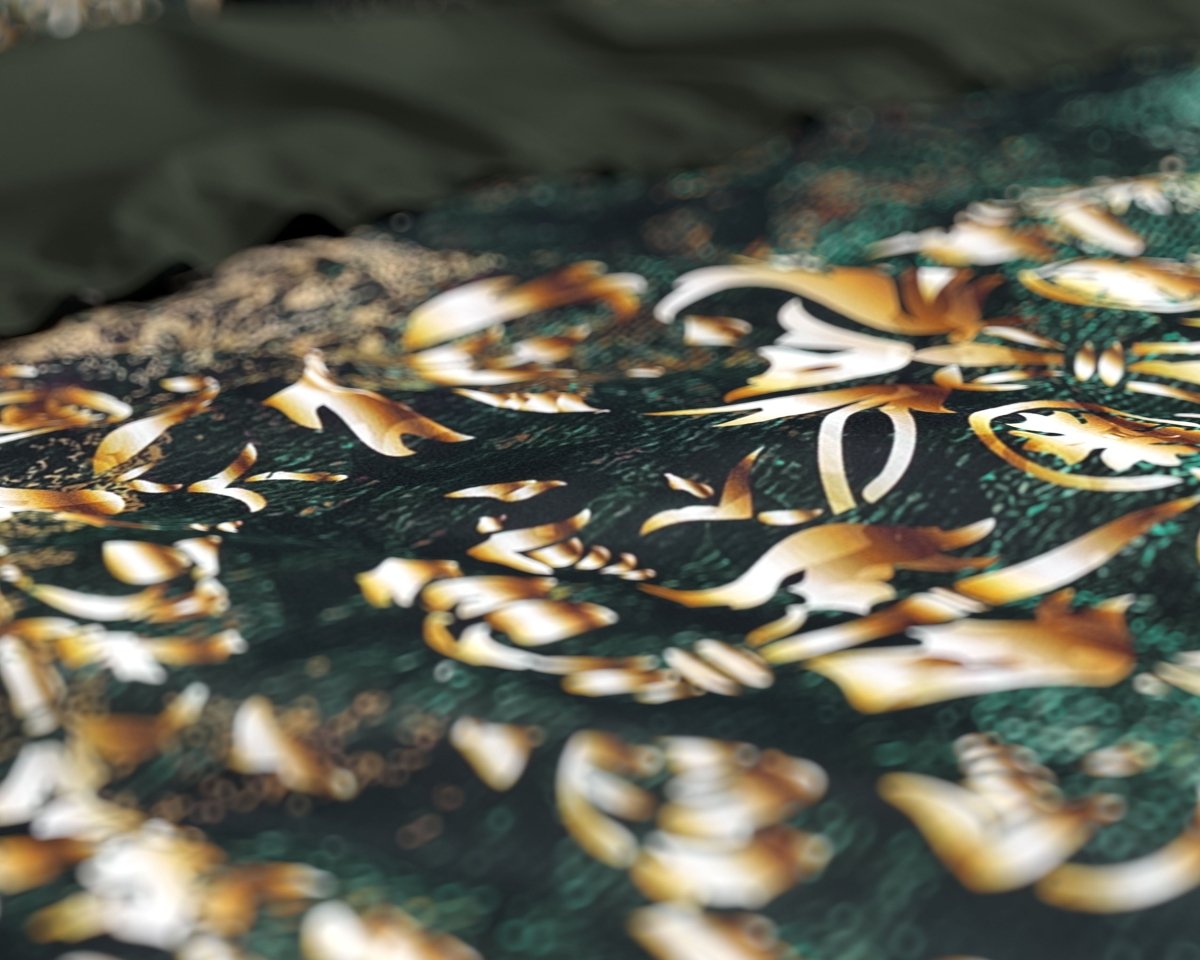 100% Cotton Sateen Duvet Cover Set Nairobi | Green | Single - 140cm (W) x 220cm (L) - The Bedding & Blankets Store