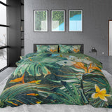 100% Cotton Sateen Duvet Cover Set Nature Fusion | Green | King - 240cm (W) x 220cm (L) - The Bedding & Blankets Store