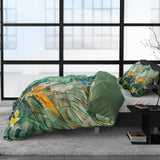 100% Cotton Sateen Duvet Cover Set Nature Fusion | Green | King - 240cm (W) x 220cm (L) - The Bedding & Blankets Store