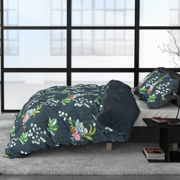 100% Cotton Sateen Duvet Cover Set Nature Leaves | Green | Single - 140cm (W) x 220cm (L) - The Bedding & Blankets Store