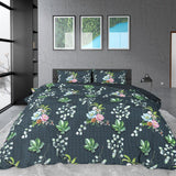 100% Cotton Sateen Duvet Cover Set Nature Leaves | Green | Single - 140cm (W) x 220cm (L) - The Bedding & Blankets Store
