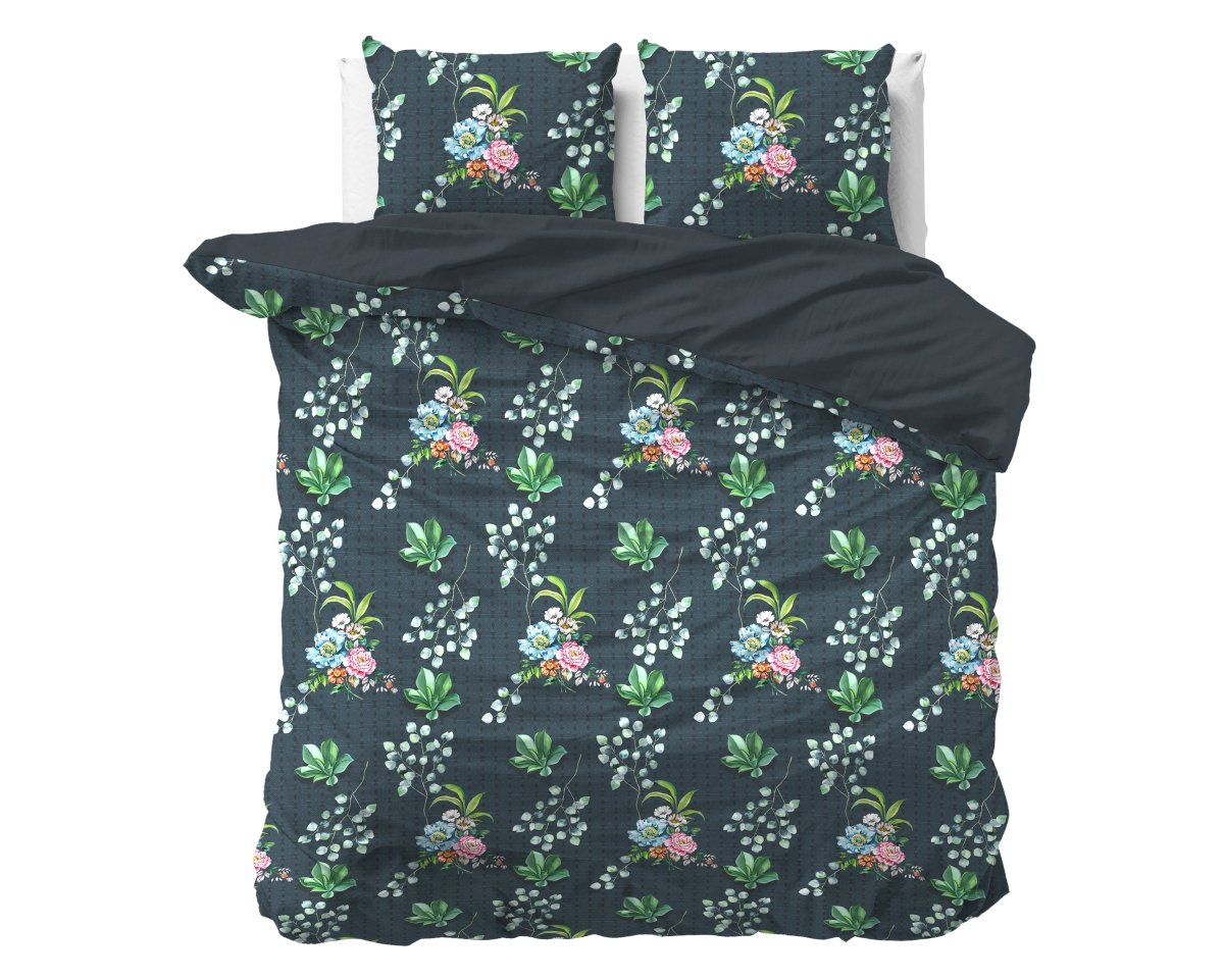 100% Cotton Sateen Duvet Cover Set Nature Leaves | Green | Single - 140cm (W) x 220cm (L) - The Bedding & Blankets Store
