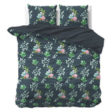 100% Cotton Sateen Duvet Cover Set Nature Leaves | Green | Single - 140cm (W) x 220cm (L) - The Bedding & Blankets Store
