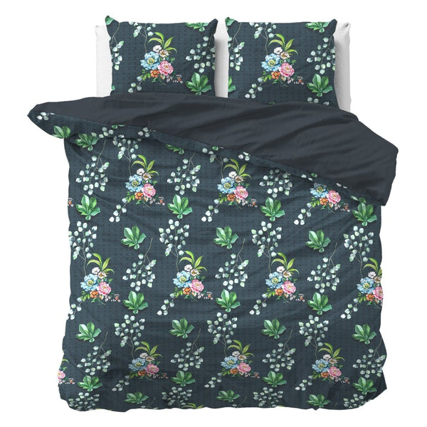 100% Cotton Sateen Duvet Cover Set Nature Leaves | Green | Single - 140cm (W) x 220cm (L) - The Bedding & Blankets Store