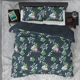 100% Cotton Sateen Duvet Cover Set Nature Leaves | Green | Single - 140cm (W) x 220cm (L) - The Bedding & Blankets Store