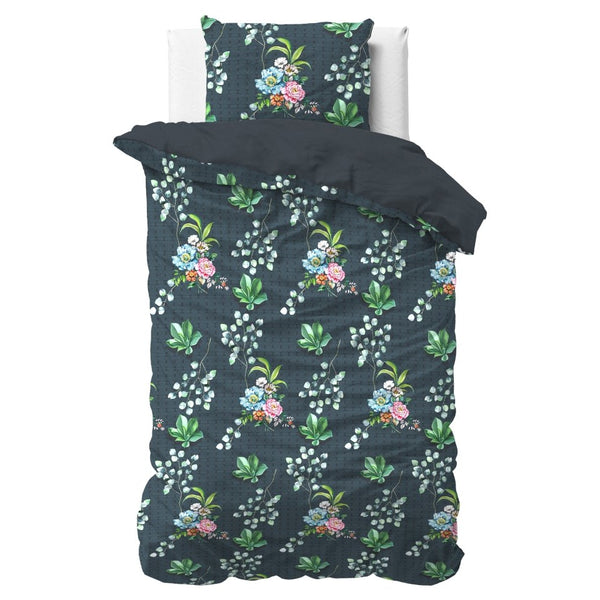 100% Cotton Sateen Duvet Cover Set Nature Leaves | Green | Single - 140cm (W) x 220cm (L) - The Bedding & Blankets Store