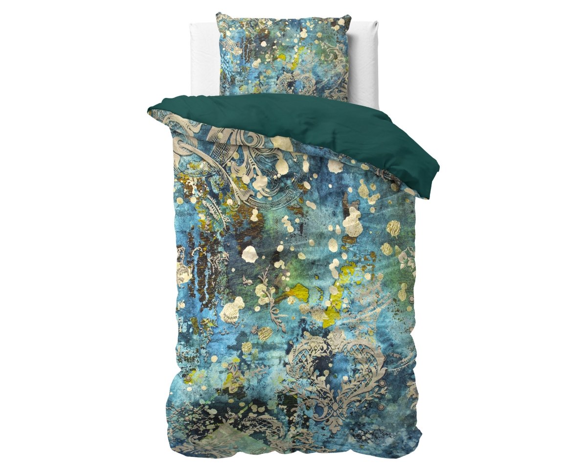 100% Cotton Sateen Duvet Cover Set Ocean Drops | Blue | Single - 140cm (W) x 220cm (L) - The Bedding & Blankets Store