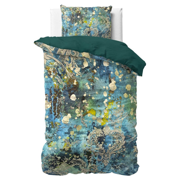 100% Cotton Sateen Duvet Cover Set Ocean Drops | Blue | Single - 140cm (W) x 220cm (L) - The Bedding & Blankets Store