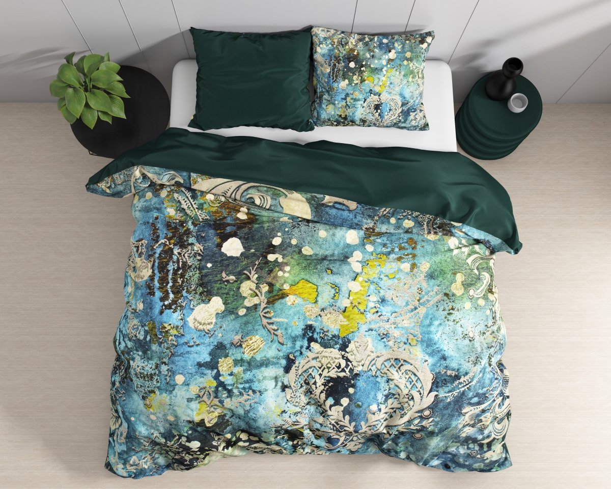 100% Cotton Sateen Duvet Cover Set Ocean Drops | Blue | Single - 140cm (W) x 220cm (L) - The Bedding & Blankets Store