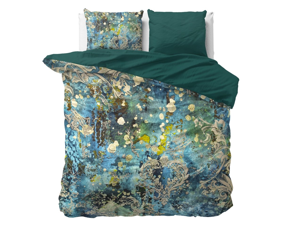 100% Cotton Sateen Duvet Cover Set Ocean Drops | Blue | Single - 140cm (W) x 220cm (L) - The Bedding & Blankets Store