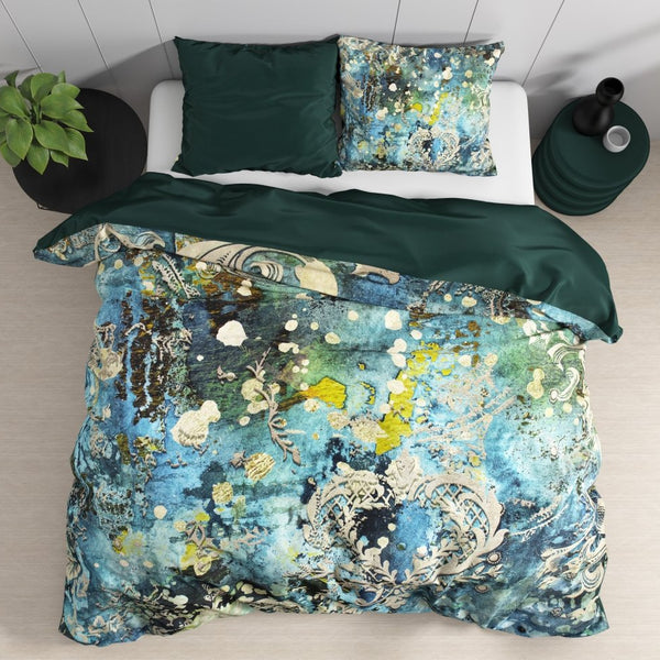100% Cotton Sateen Duvet Cover Set Ocean Drops | Blue | Single - 140cm (W) x 220cm (L) - The Bedding & Blankets Store