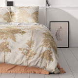 100% Cotton Sateen Duvet Cover Set Riffo | Gold | Single - 140cm (W) x 220cm (L) - The Bedding & Blankets Store