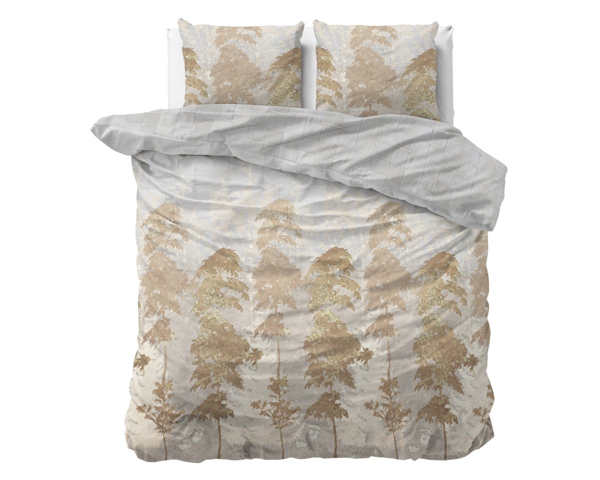 100% Cotton Sateen Duvet Cover Set Riffo | Gold | Single - 140cm (W) x 220cm (L) - The Bedding & Blankets Store