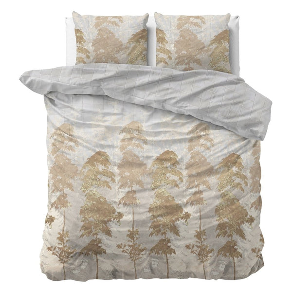 100% Cotton Sateen Duvet Cover Set Riffo | Gold | Single - 140cm (W) x 220cm (L) - The Bedding & Blankets Store